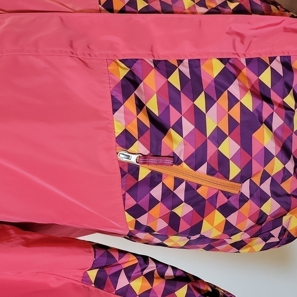 LANDS End Kids pink orange purple jacket coat with zip pockets size 14 - Picture 5 of 16